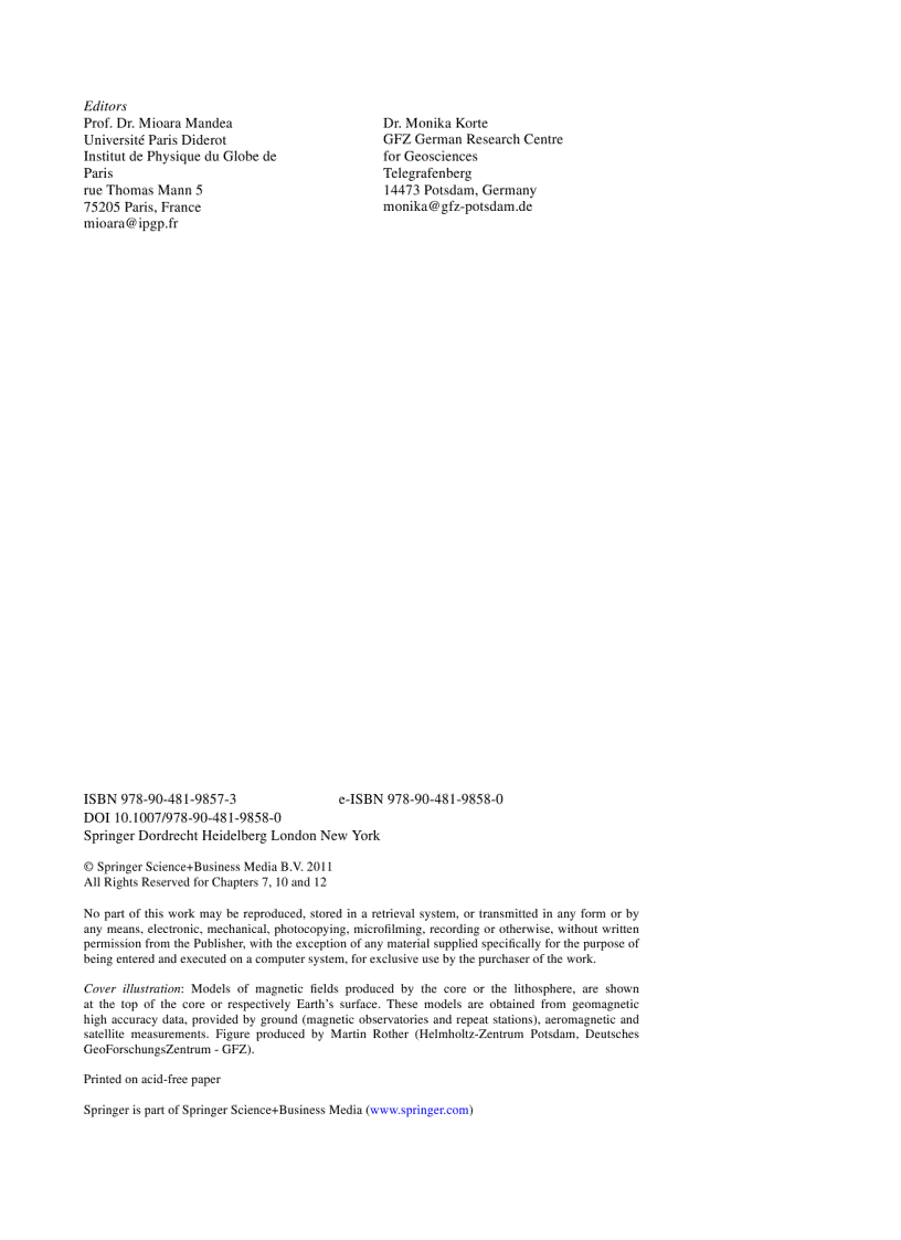 image for page Geomagnetic Observations and Models