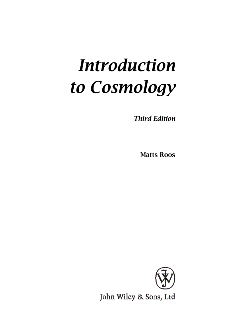 image for page Introduction to Cosmology 3rd Edition