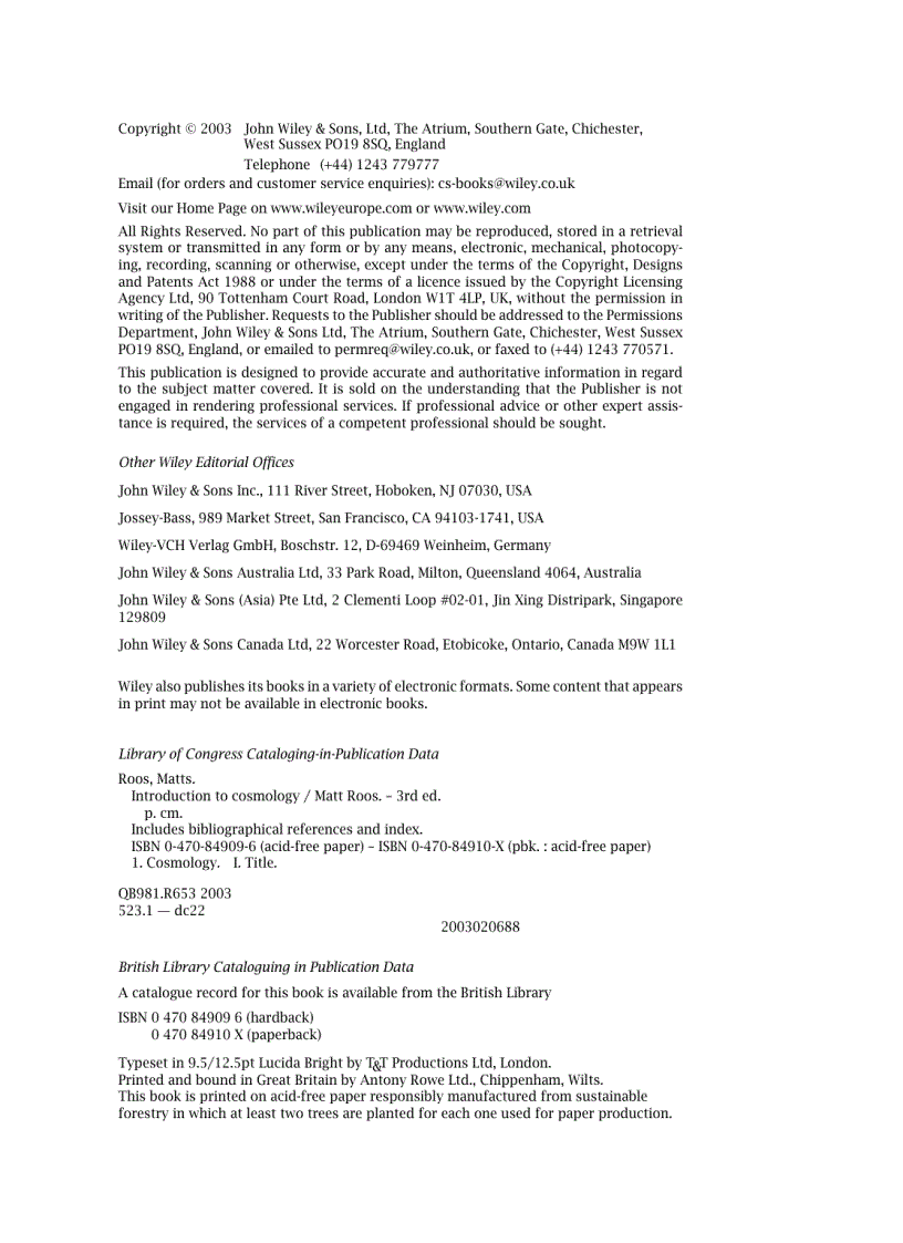 image for page Introduction to Cosmology 3rd Edition