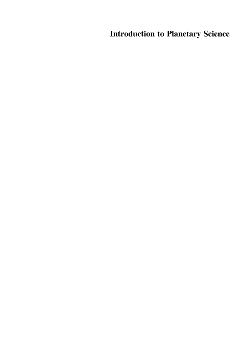 image for page Introduction to Planetary Science