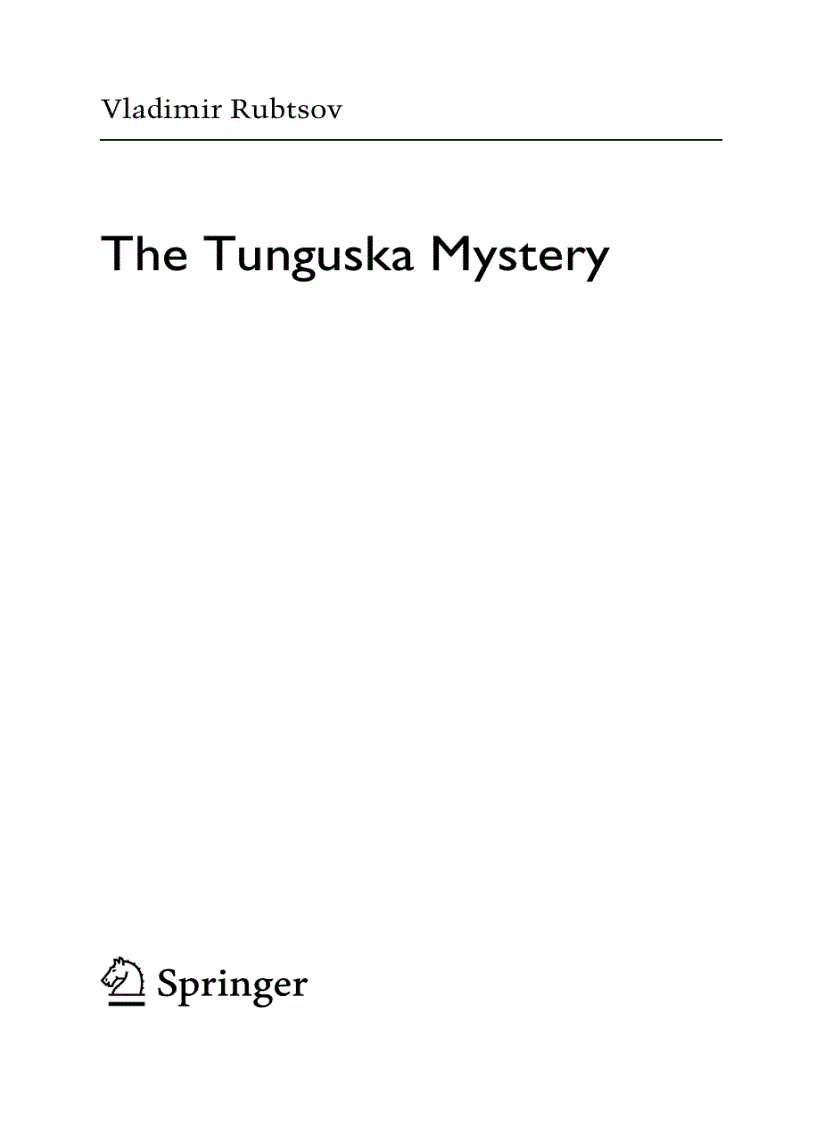 The Tunguska Mystery 1st Edition