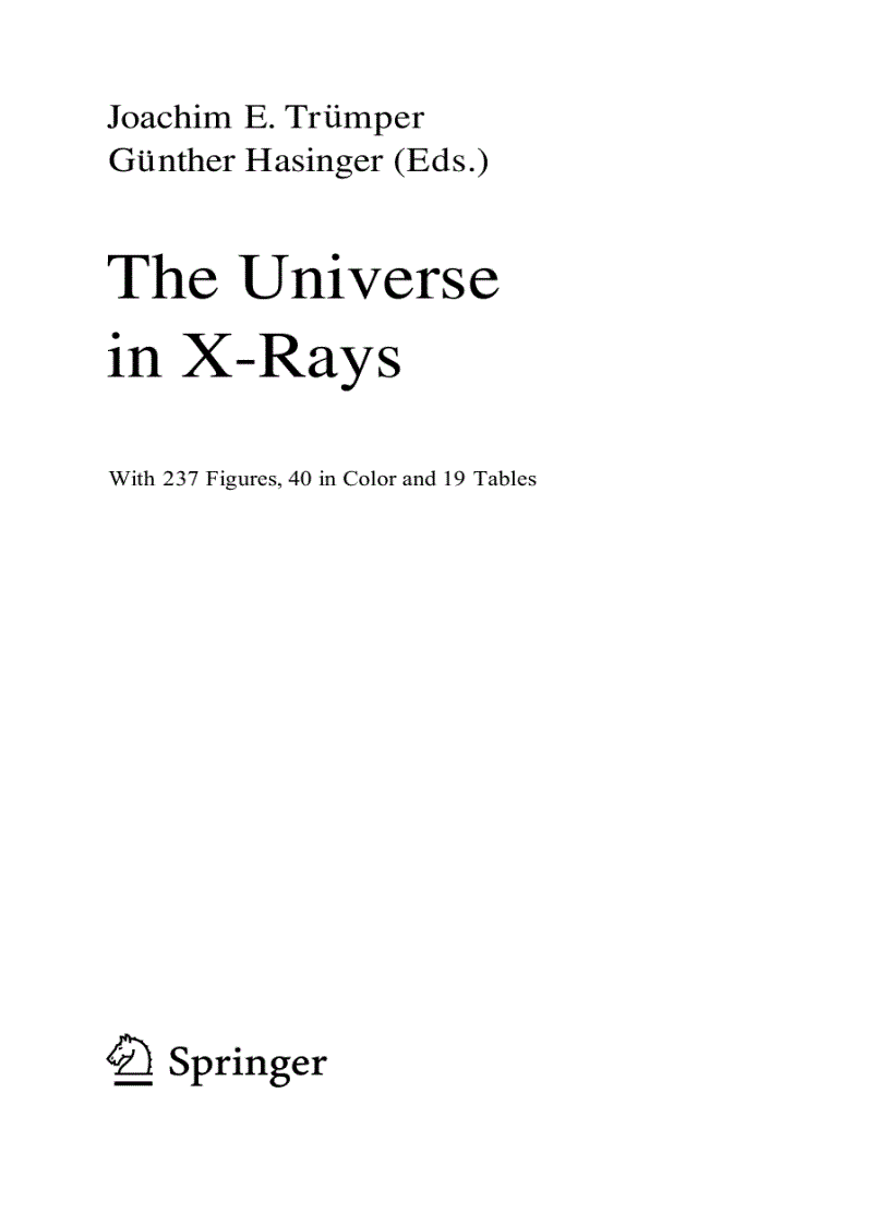 The Universe in X Rays 1st Edition