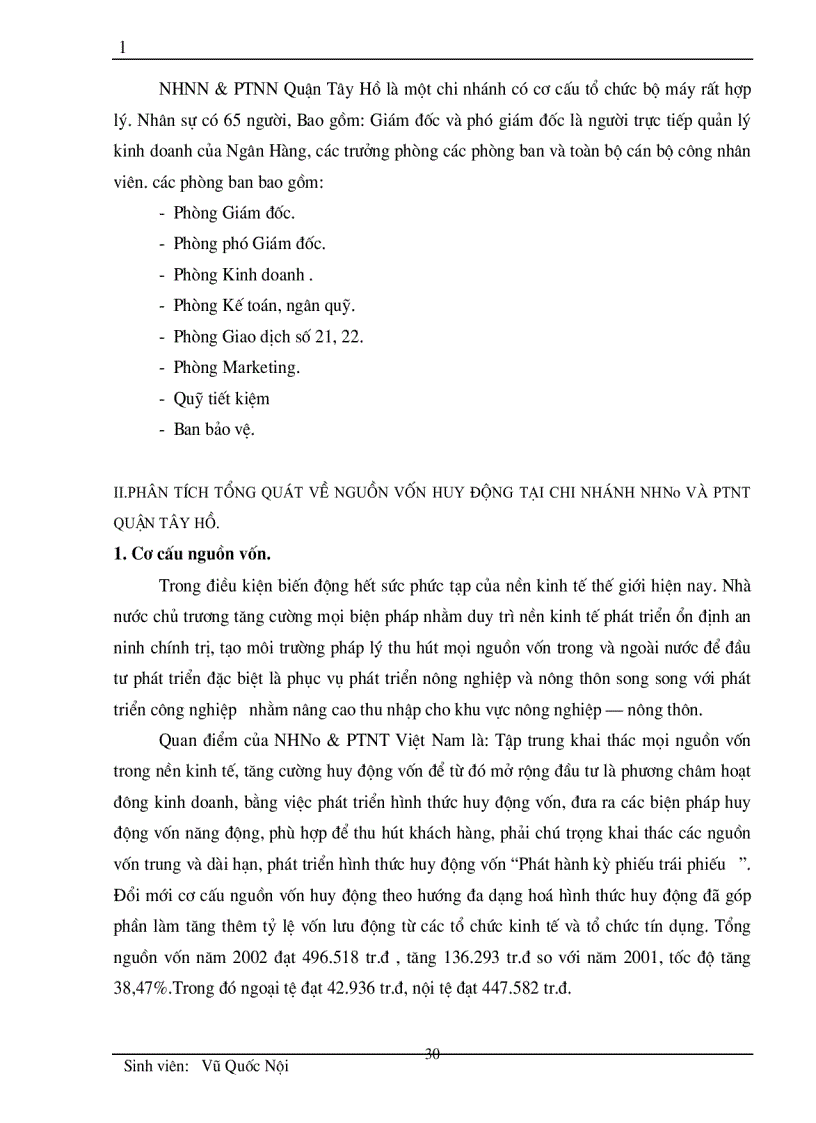 image for page Một số vấn đề cơ bản về vốn và kế toán huy động vốn tại chi nhánh NHNN PTNN Quận Tây Hồ