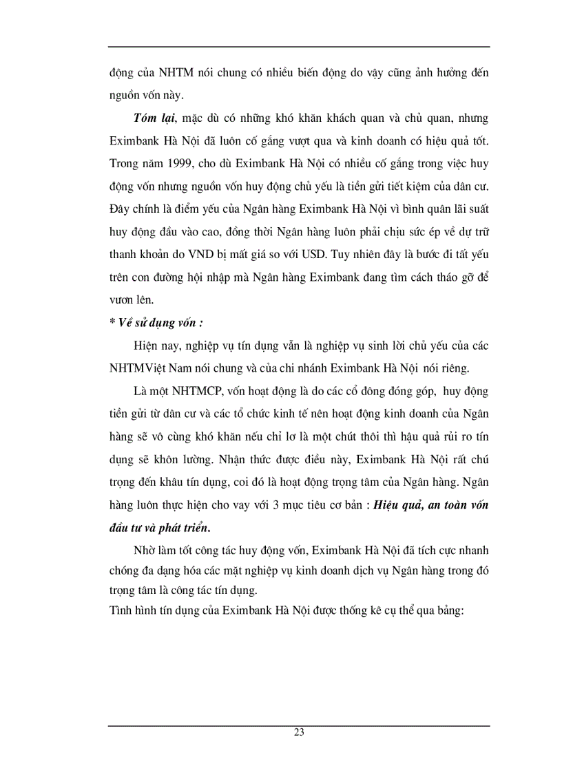 image for page Chất lượng tín dụng ngân hàng hiện trạng và giải pháp nâng cao chất lượng tín dụng tại NHTMCP Eximbank Hà Nội