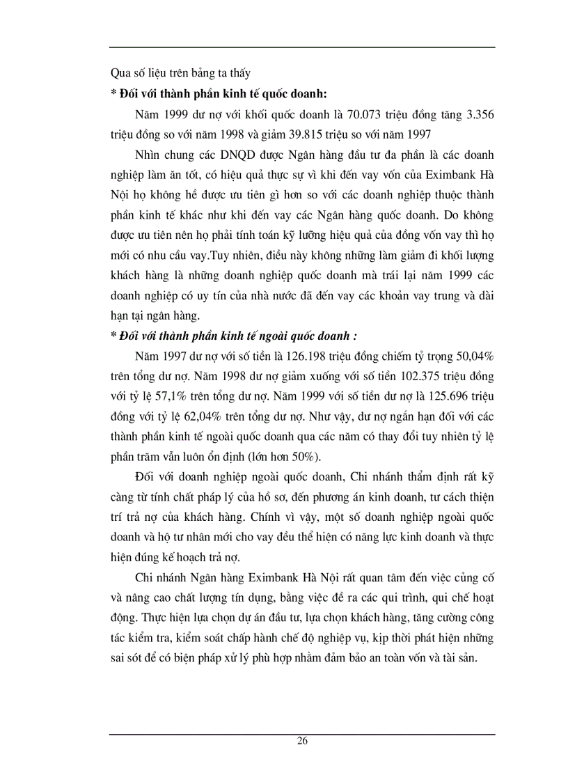 image for page Chất lượng tín dụng ngân hàng hiện trạng và giải pháp nâng cao chất lượng tín dụng tại NHTMCP Eximbank Hà Nội