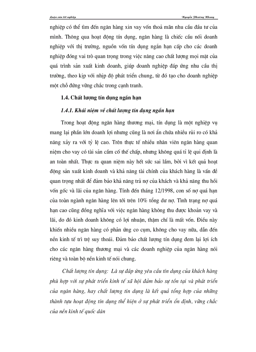 image for page Giải pháp nâng cao chất lượng tín dụng ngắn hạn ở hệ thống ngân hàng thương mại nước ta tại chi nhánh ngân hàng liên doanh Chohung vina