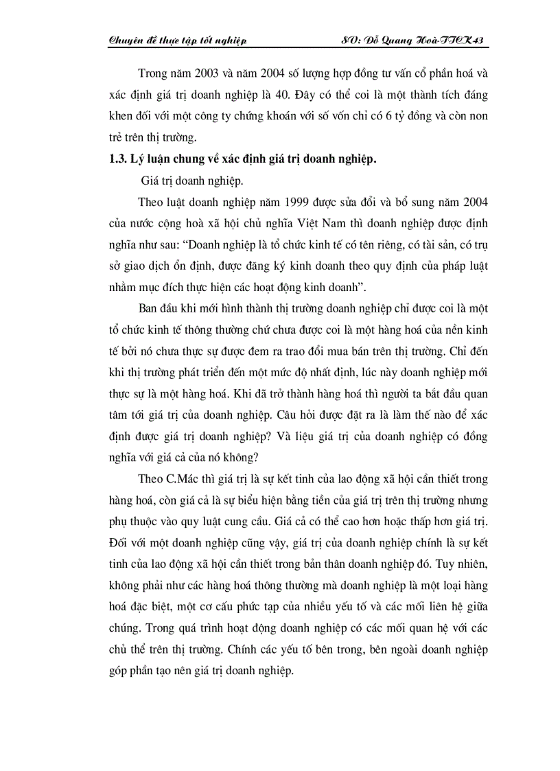 image for page Thực trạng tư vấn xác định giá trị doanh nghiệp tại công ty cổ phần chứng khoán Mê Kông