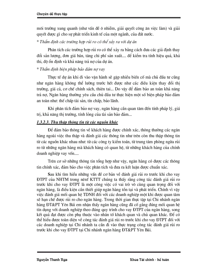 image for page Đánh giá rủi ro trước khi cho vay ĐTPT tại Chi nhánh ngân hàng ĐT PT Yên Bái