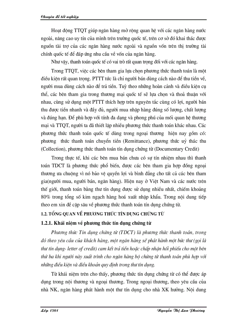 image for page Giải pháp nhằm hạn chế rủi ro trong phương thức thanh toán tín dụng chứng từ tại Ngân hàng Công thương Đống Đa