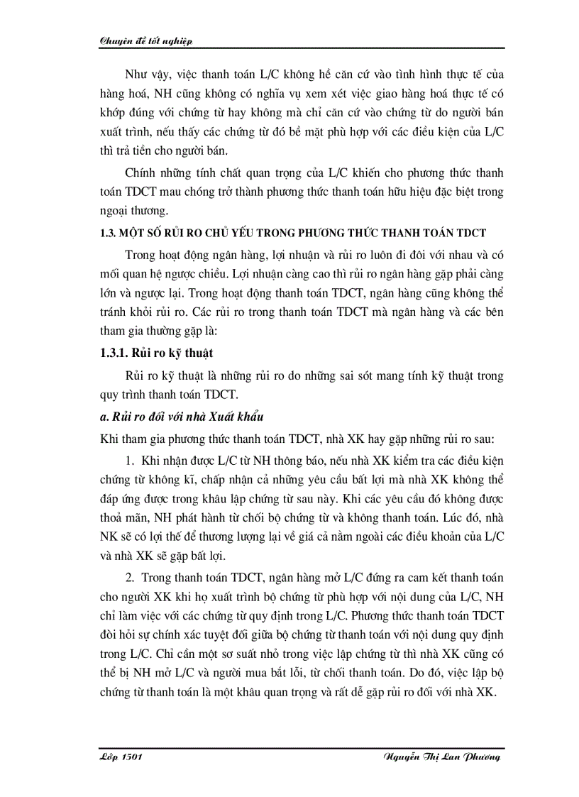 image for page Giải pháp nhằm hạn chế rủi ro trong phương thức thanh toán tín dụng chứng từ tại Ngân hàng Công thương Đống Đa