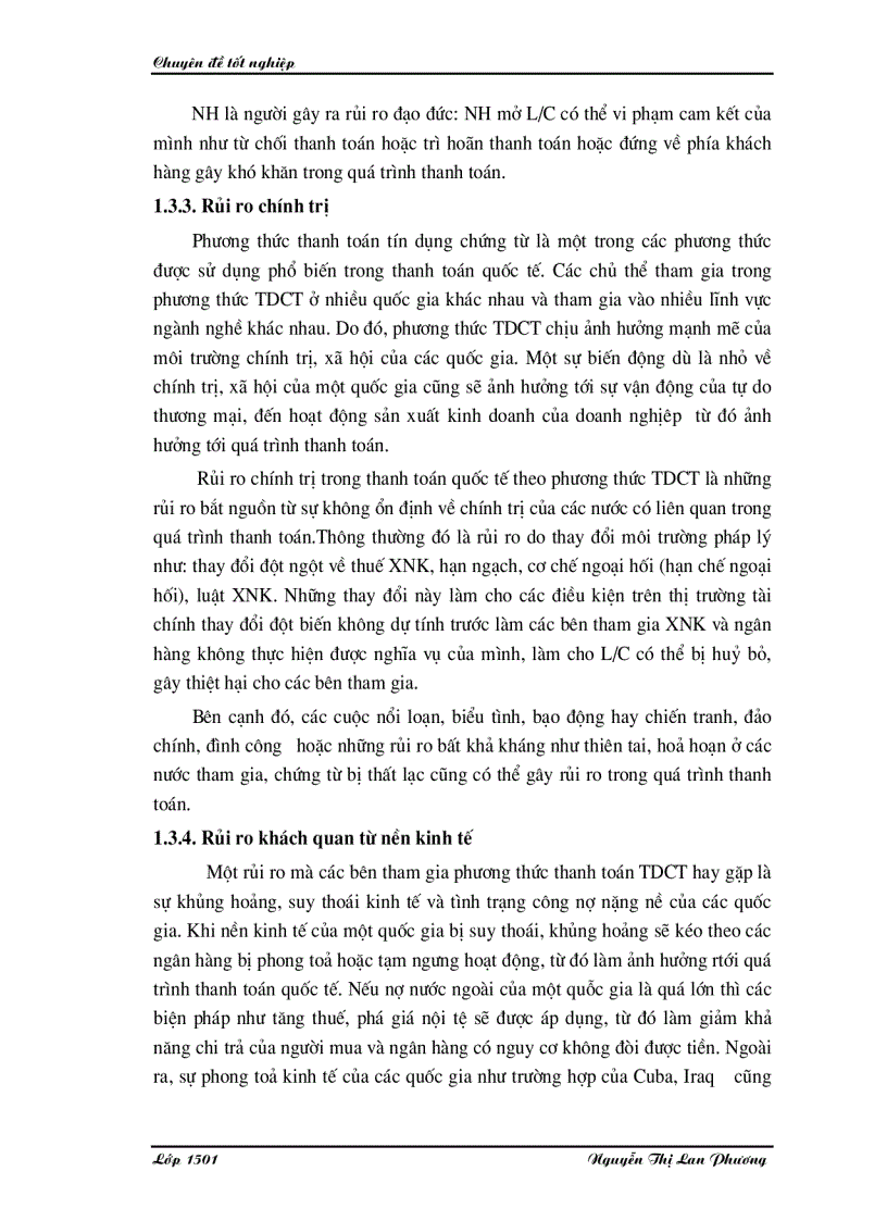 image for page Giải pháp nhằm hạn chế rủi ro trong phương thức thanh toán tín dụng chứng từ tại Ngân hàng Công thương Đống Đa