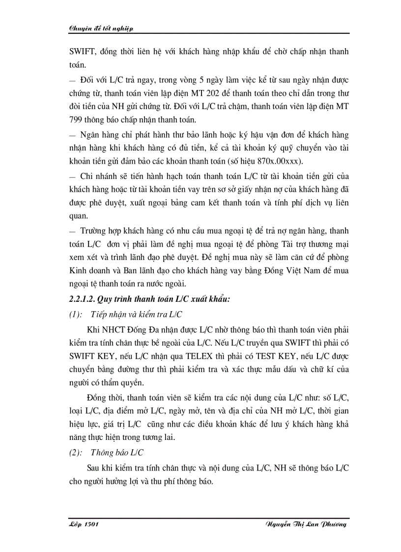 image for page Giải pháp nhằm hạn chế rủi ro trong phương thức thanh toán tín dụng chứng từ tại Ngân hàng Công thương Đống Đa