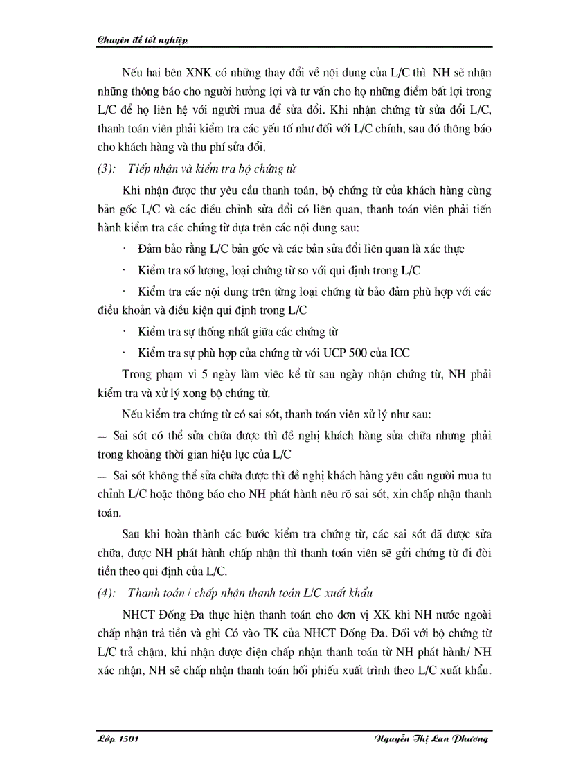 image for page Giải pháp nhằm hạn chế rủi ro trong phương thức thanh toán tín dụng chứng từ tại Ngân hàng Công thương Đống Đa