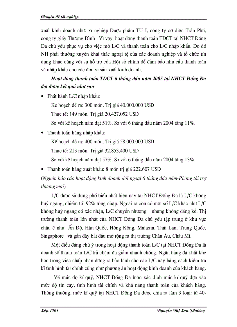 image for page Giải pháp nhằm hạn chế rủi ro trong phương thức thanh toán tín dụng chứng từ tại Ngân hàng Công thương Đống Đa