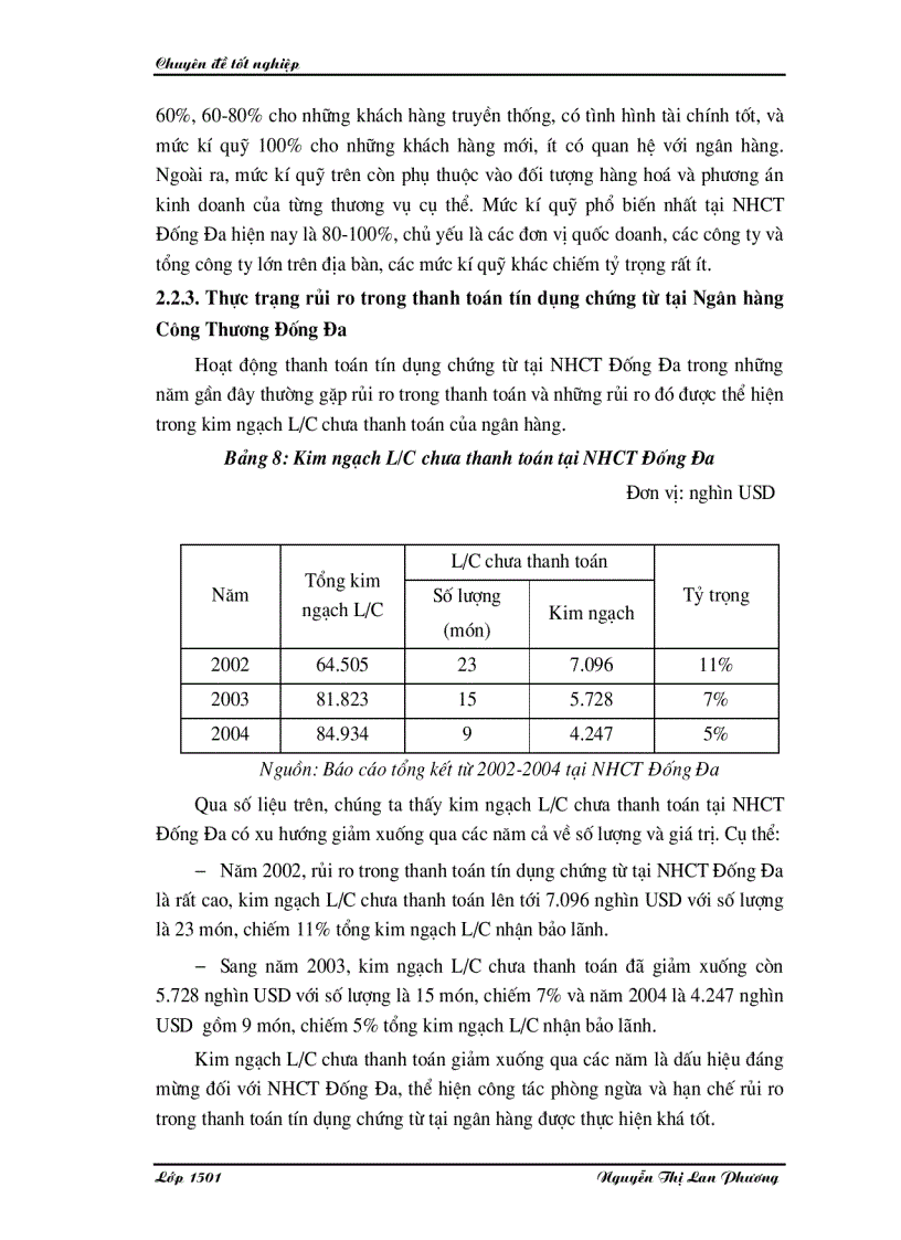 image for page Giải pháp nhằm hạn chế rủi ro trong phương thức thanh toán tín dụng chứng từ tại Ngân hàng Công thương Đống Đa