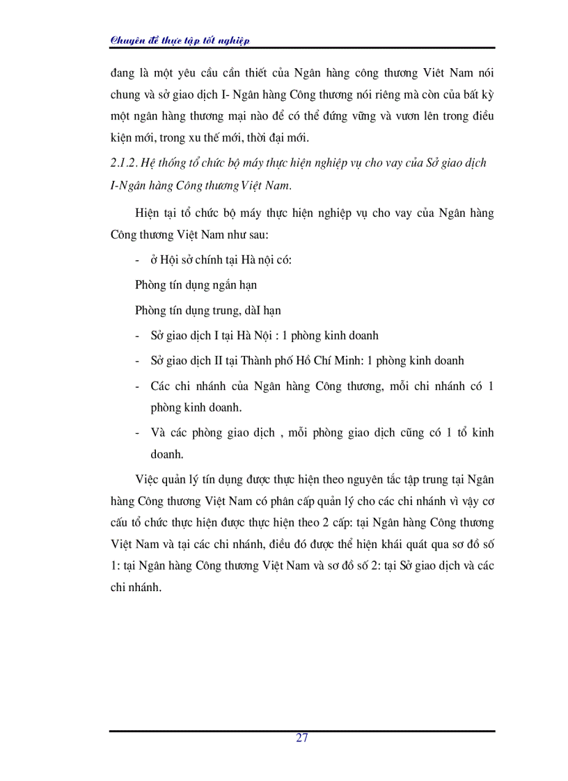 image for page Hoàn thiện nghiệp vụ cho vay của Sở giao dịch I Ngân hàng Công thương Việt Nam