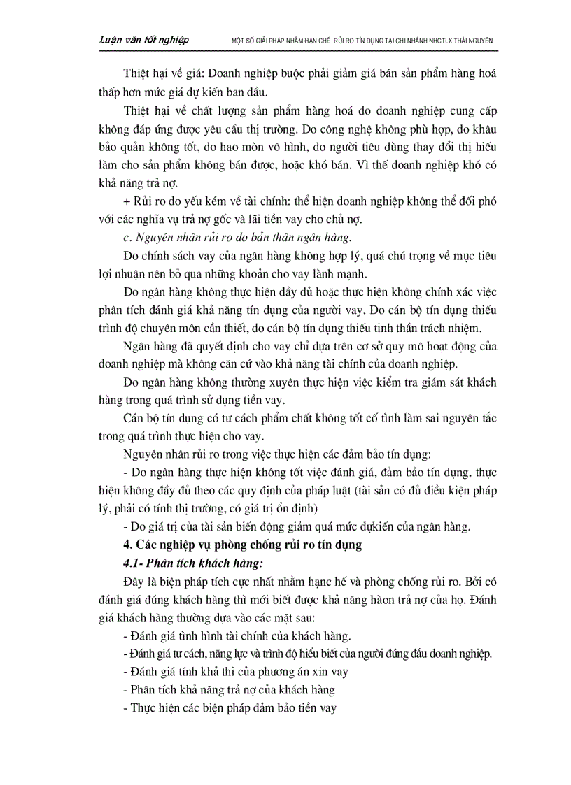 image for page Một số biện pháp nhằm hạn chế rủi ro tín dụng tại chi nhánh Ngân hàng Công thương Lưu Xá Thái Nguyên