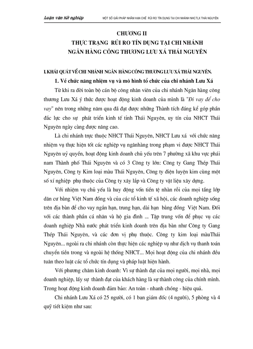 image for page Một số biện pháp nhằm hạn chế rủi ro tín dụng tại chi nhánh Ngân hàng Công thương Lưu Xá Thái Nguyên