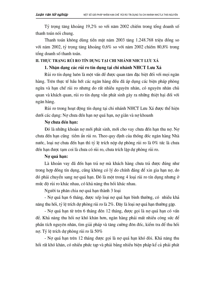 image for page Một số biện pháp nhằm hạn chế rủi ro tín dụng tại chi nhánh Ngân hàng Công thương Lưu Xá Thái Nguyên