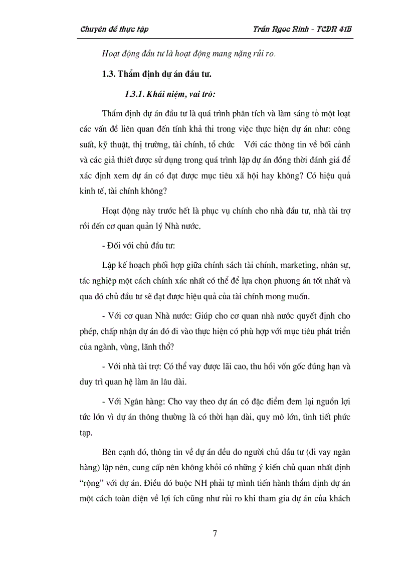 image for page Thẩm định dự án đầu tư của Ngân hàng thương mại