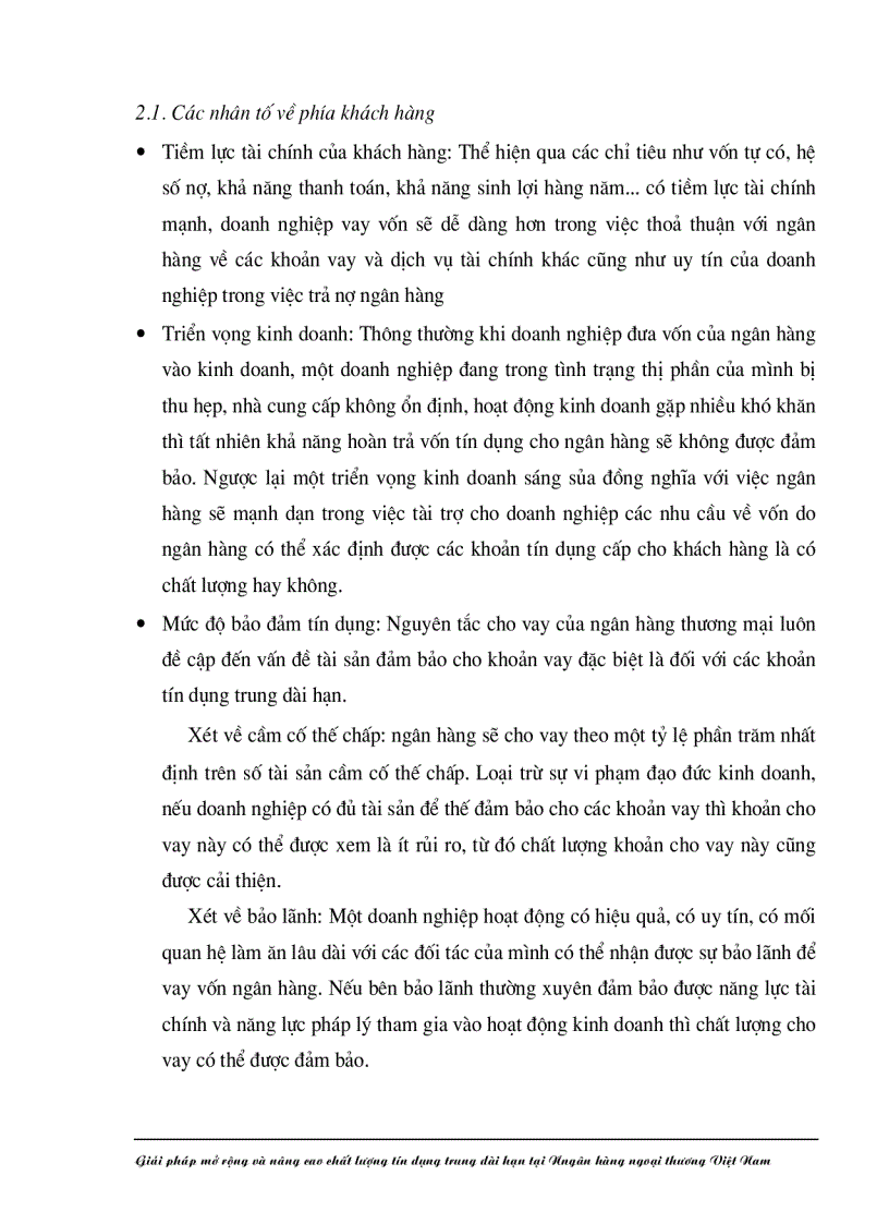 image for page Giải pháp nhằm nâng cao chất lượng tín dụng trung dài hạn tại Ngân hàng Ngoại thương Việt Nam