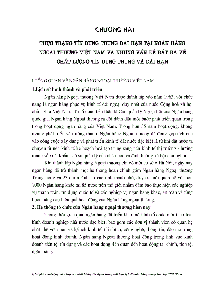 image for page Giải pháp nhằm nâng cao chất lượng tín dụng trung dài hạn tại Ngân hàng Ngoại thương Việt Nam