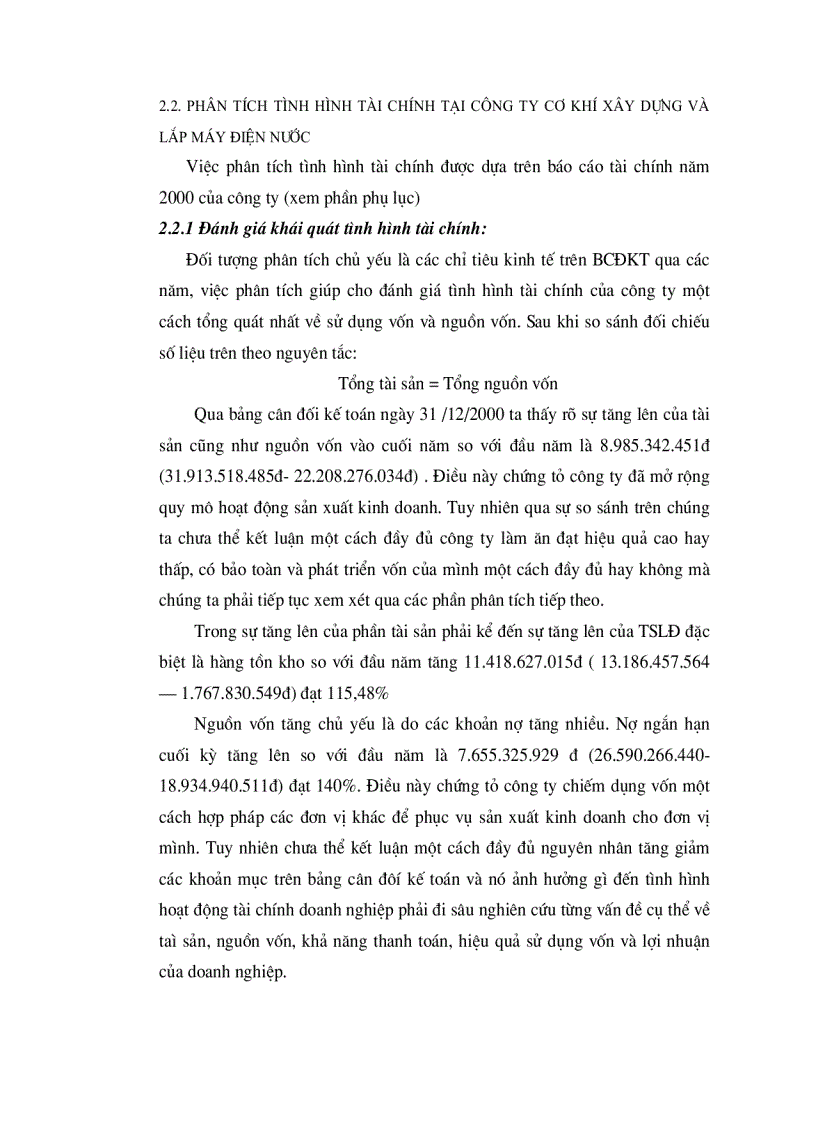 image for page Phân tích tình hình tài chính của Công ty Cơ khí Xây dựng và Lắp máy điện nước