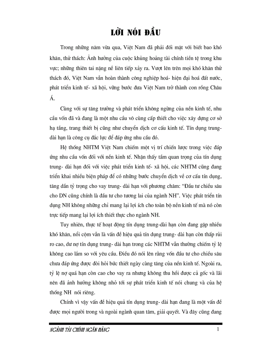 image for page Giải pháp nâng cao hiệu quả tín dụng trung dài hạn tại Ngân Hàng đầu tư và phát triển Việt Nam