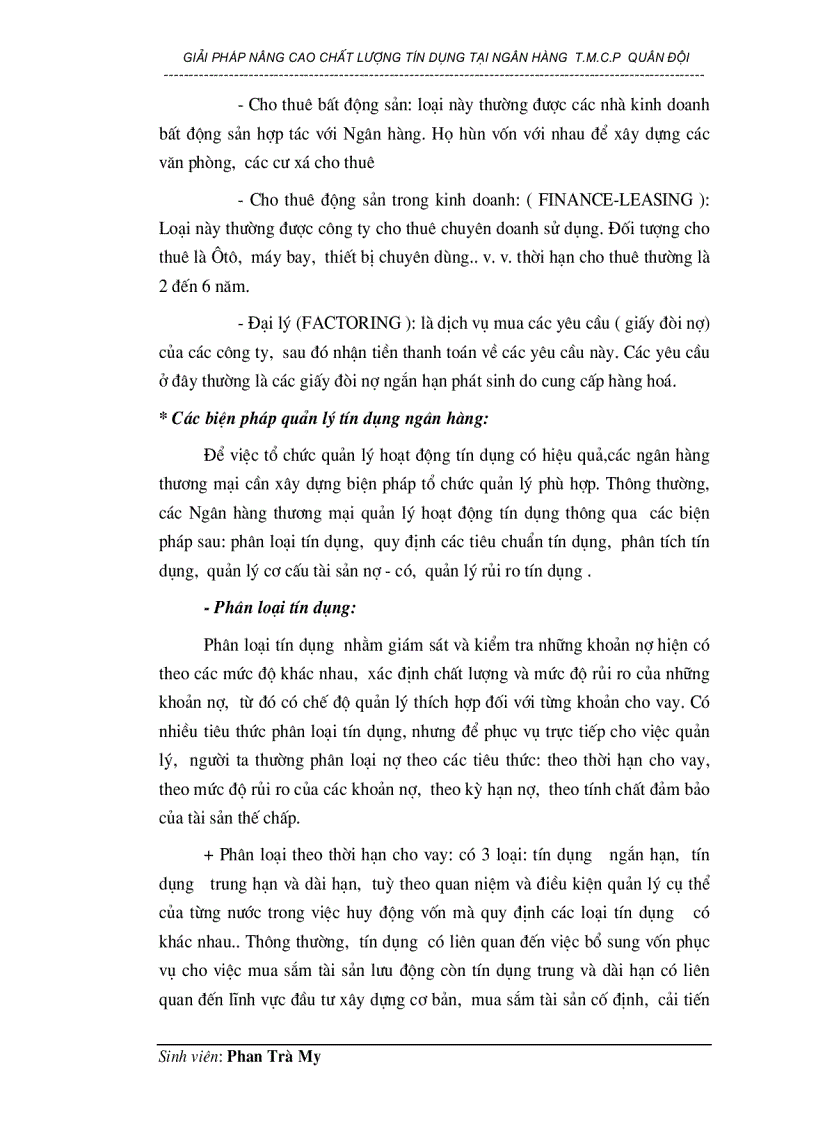 image for page Giải pháp nâng cao chất lượng tín dụng tại Ngân hàng thương mại cổ phần Quân đội