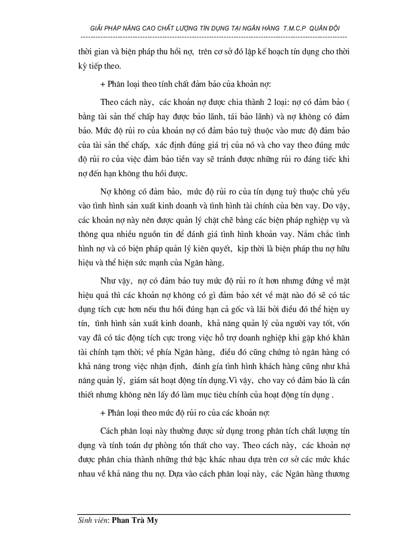 image for page Giải pháp nâng cao chất lượng tín dụng tại Ngân hàng thương mại cổ phần Quân đội