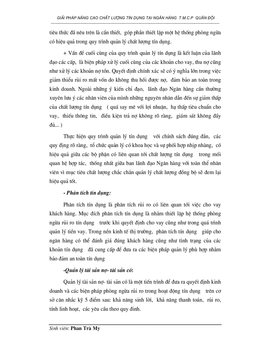 image for page Giải pháp nâng cao chất lượng tín dụng tại Ngân hàng thương mại cổ phần Quân đội