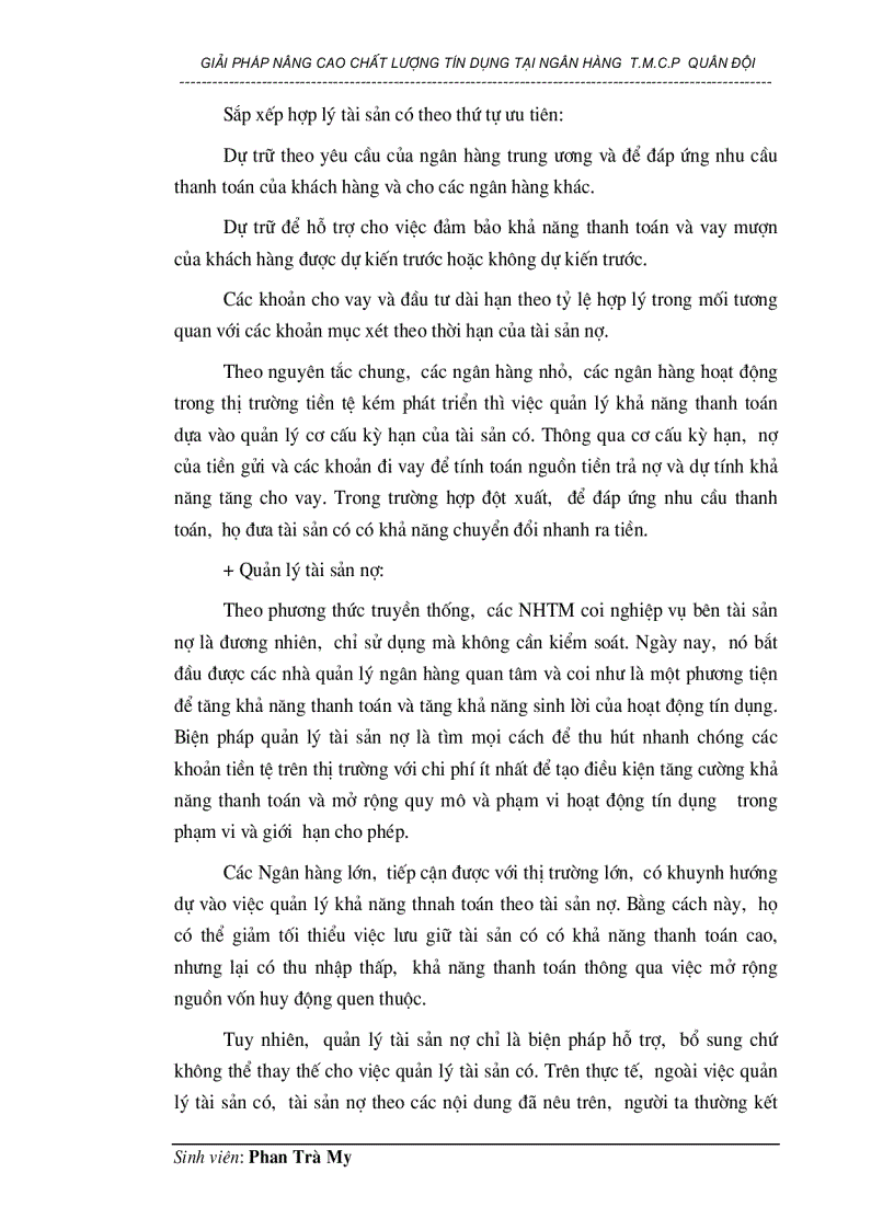 image for page Giải pháp nâng cao chất lượng tín dụng tại Ngân hàng thương mại cổ phần Quân đội