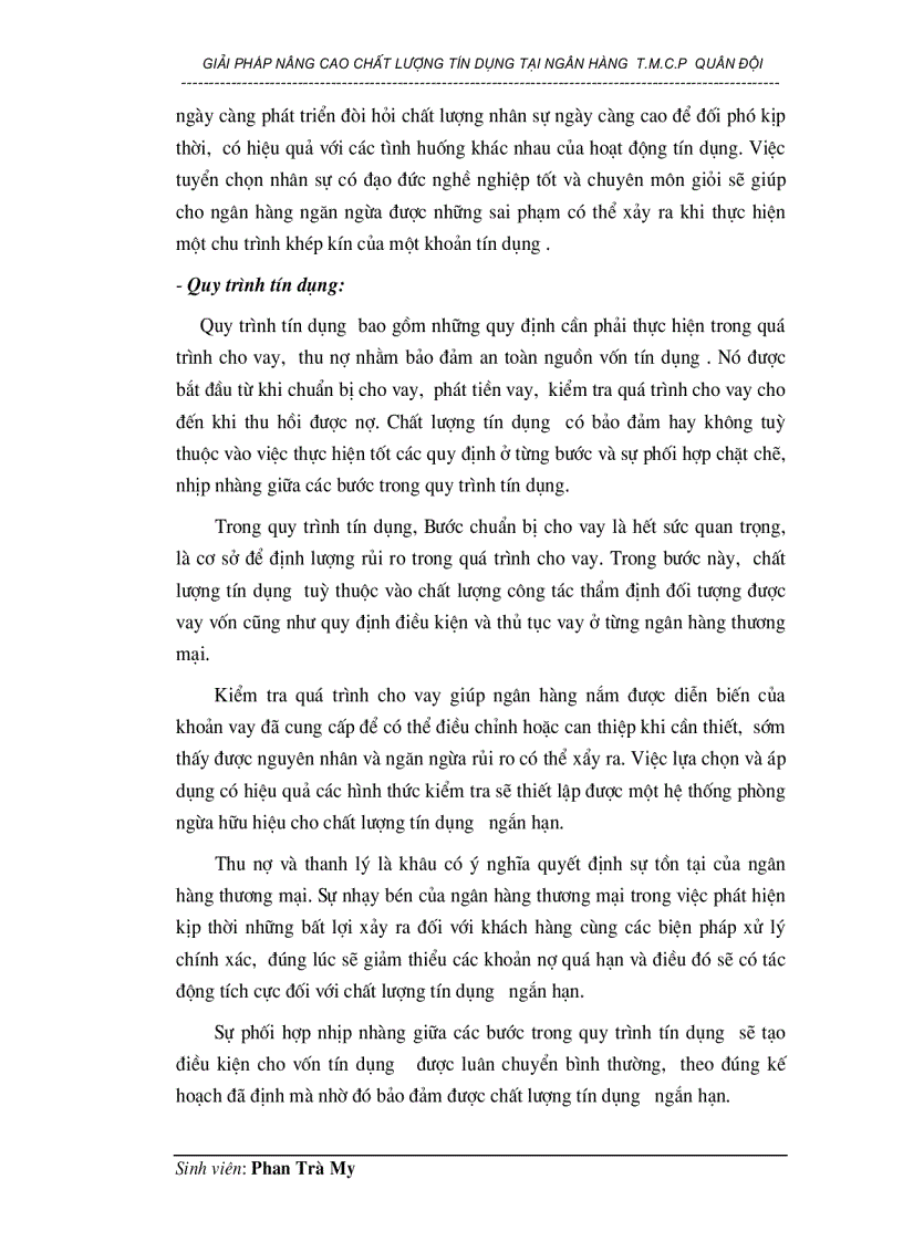 image for page Giải pháp nâng cao chất lượng tín dụng tại Ngân hàng thương mại cổ phần Quân đội