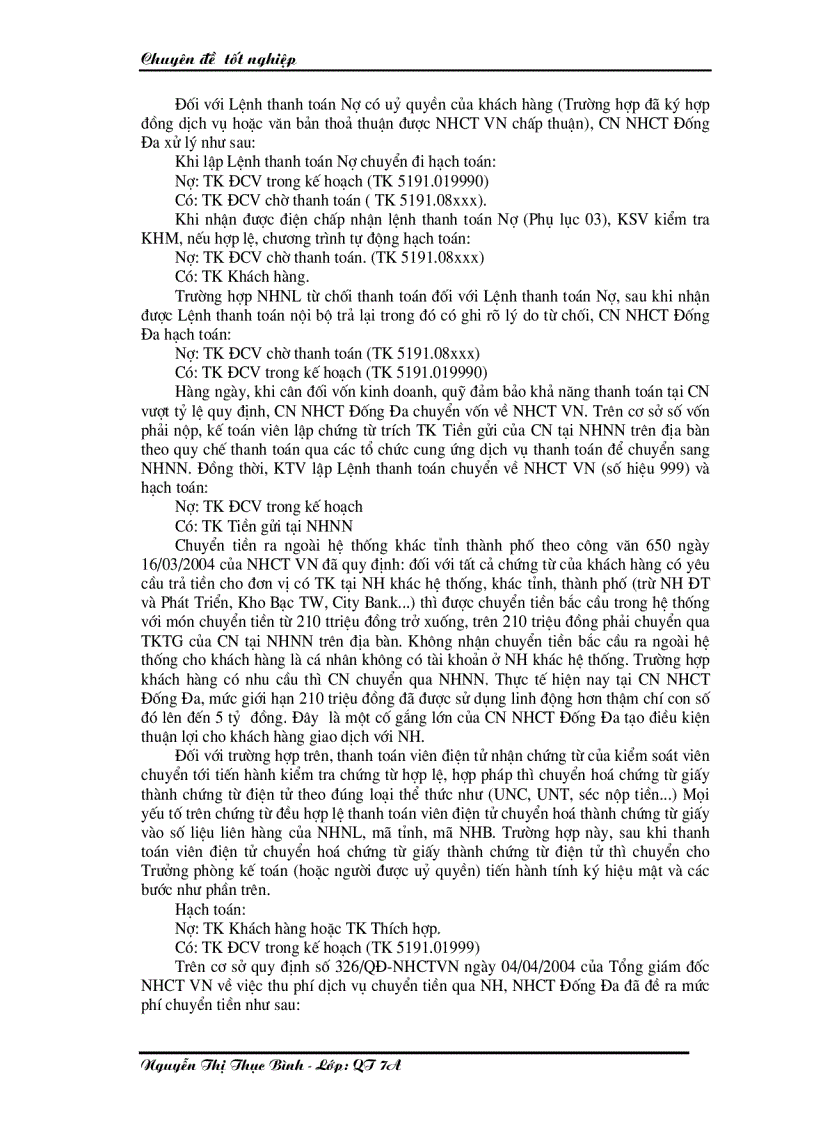 image for page Giải pháp nhằm nâng cao chất lượng công tác thanh toán chuyển tiền điện tử tại Chi nhánh Ngân hàng Công thương Đống Đa Hà Nội