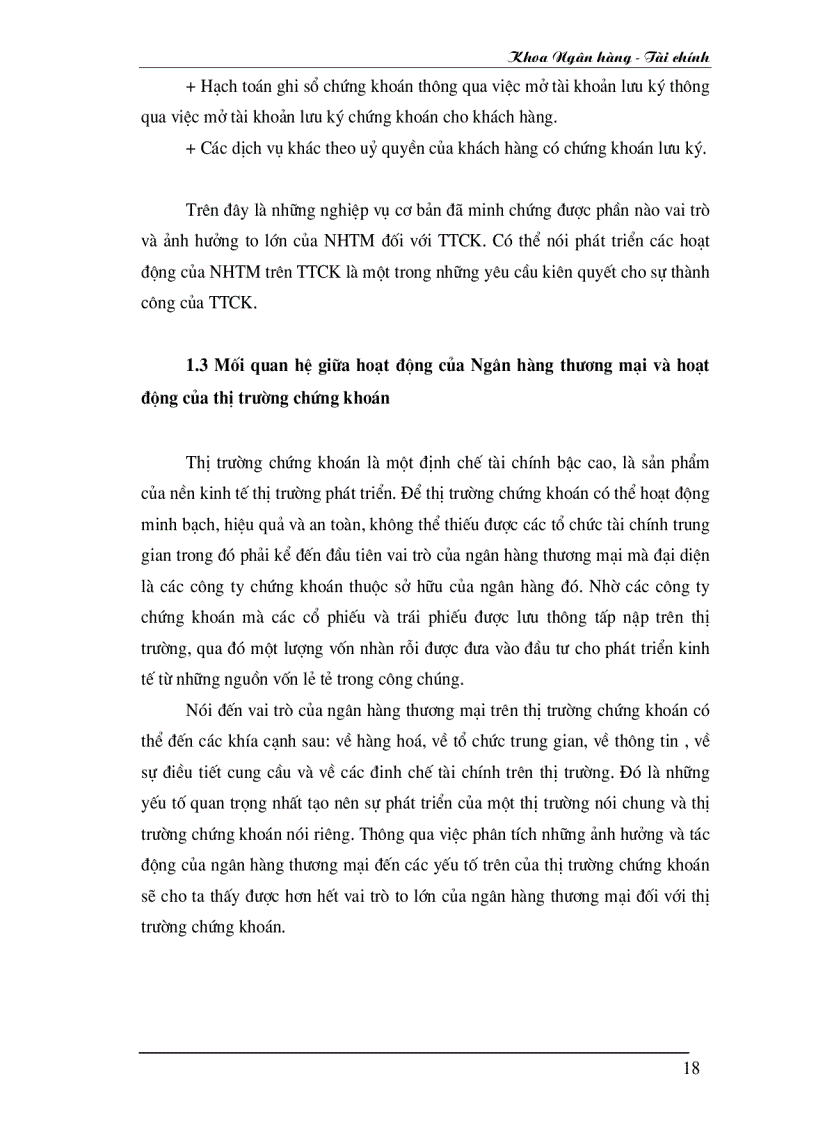 image for page Phát huy vai trò của Ngân hàng thương mại đối với sự phát triển của thị trường chứng khoán Việt Nam