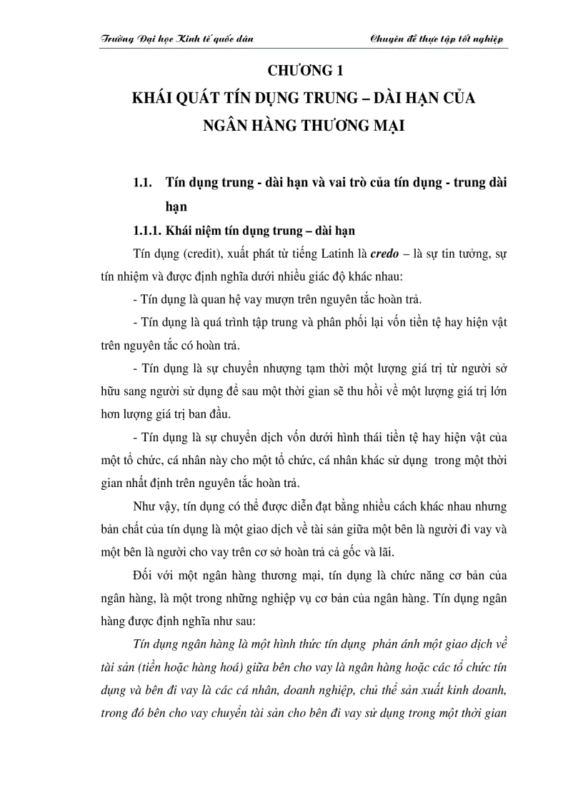 Thực trạng và giải pháp đối với tín dụng trung dài hạn tại chi nhánh Ngân Hàng No PTNT Đông Hà Nội