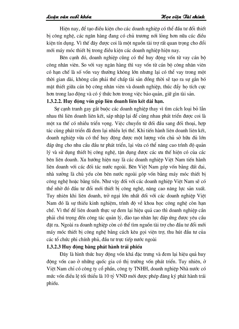 image for page Những giải pháp chủ yếu huy động vốn đổi mới thiết bị công nghệ tại Công ty Cổ phần dệt 10 10