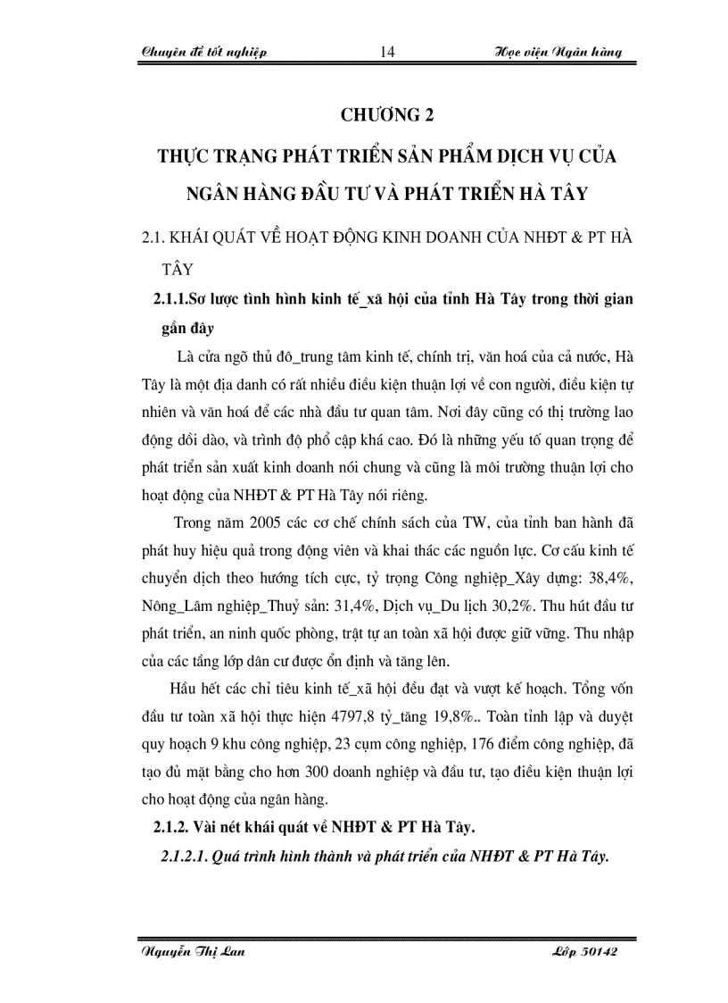 image for page Giải pháp phát triển sản phẩm dịch vụ tại NHĐT PT Hà Tây