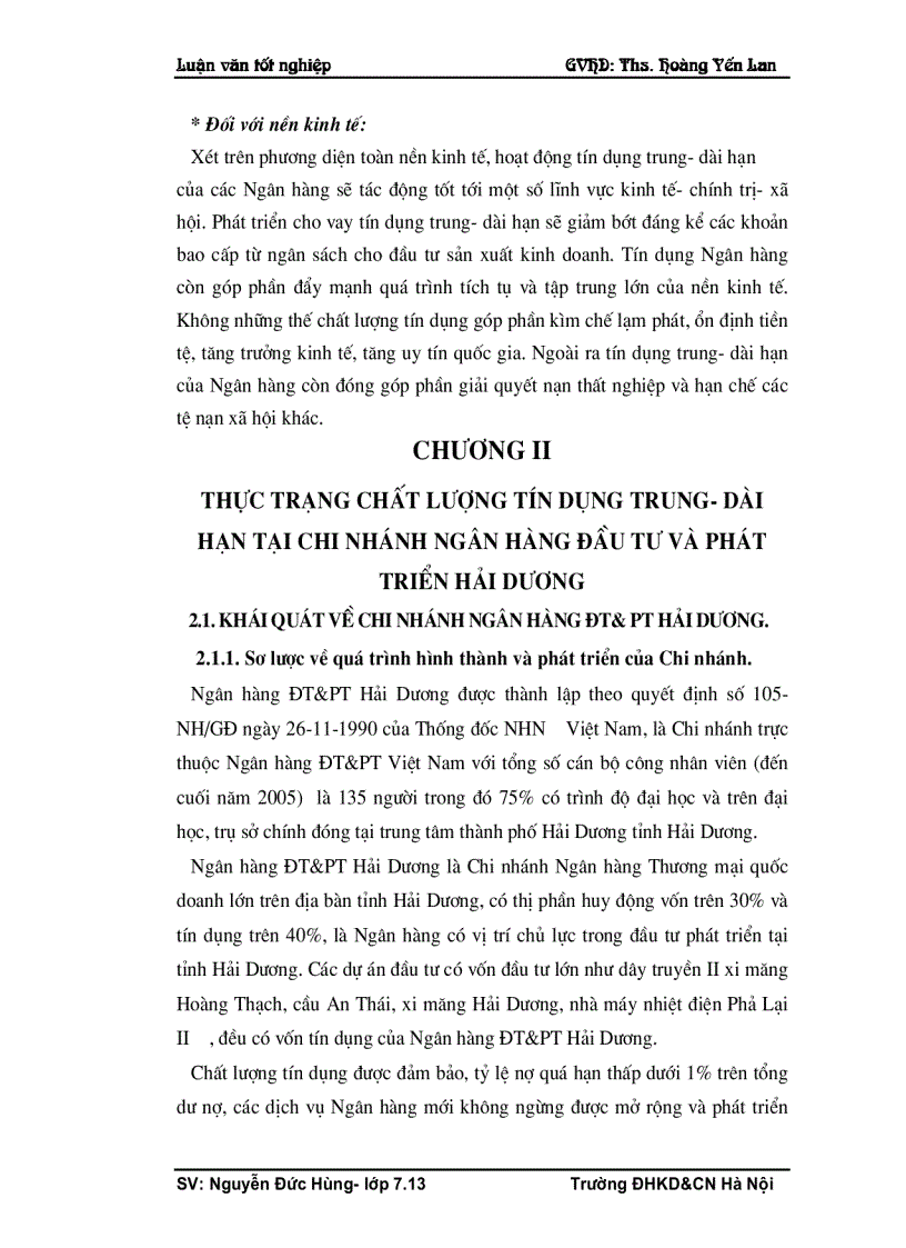 image for page Một số giải pháp nâng cao chất lượng tín dụng trung dài hạn tại Chi nhánh Ngân hàng ĐT PT Hải Dương