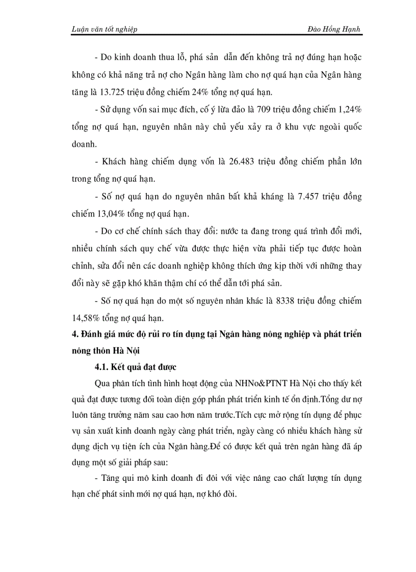 image for page Một số giải pháp phòng ngừa và hạn chế rủi ro tín dụng tại NHNo PTNT Hà Nội