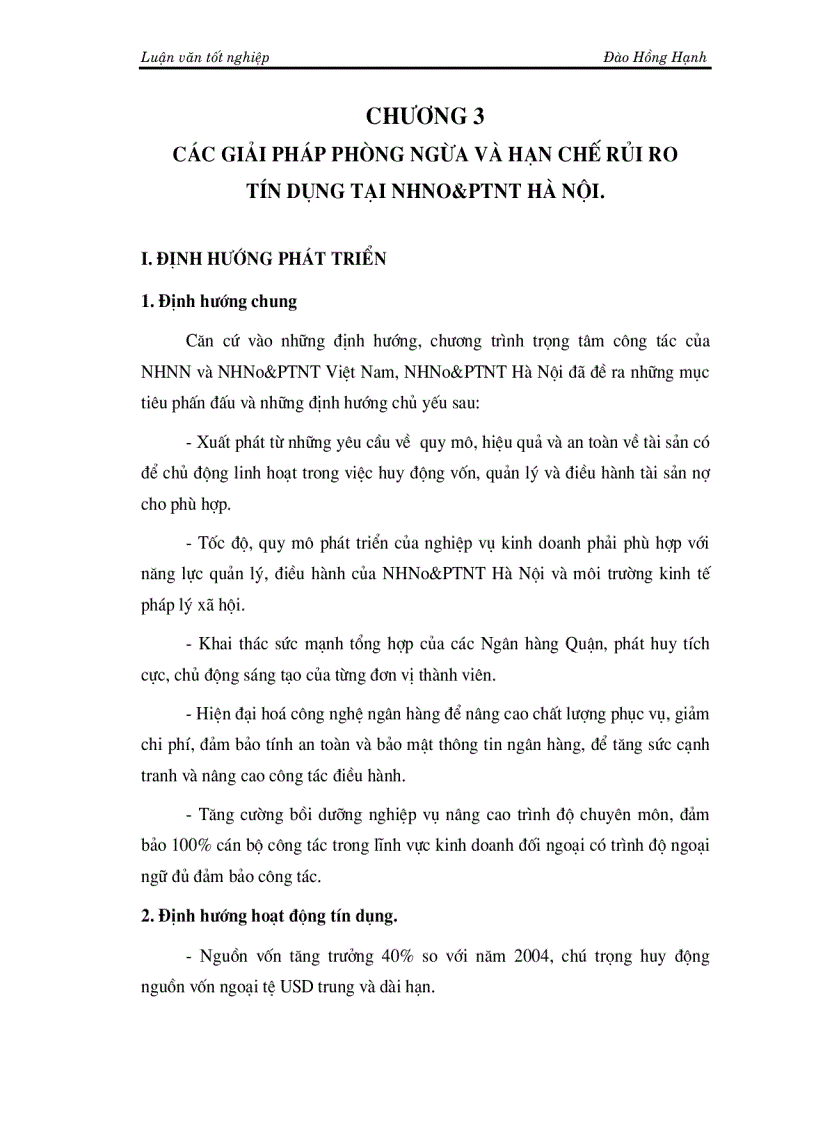 image for page Một số giải pháp phòng ngừa và hạn chế rủi ro tín dụng tại NHNo PTNT Hà Nội