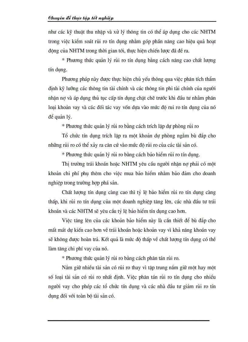 image for page Một số giải pháp hạn chế rủi ro an toàn tín dụng đối với kinh tế ngoài quốc doanh tại Ngân hàng công thương Đống Đa