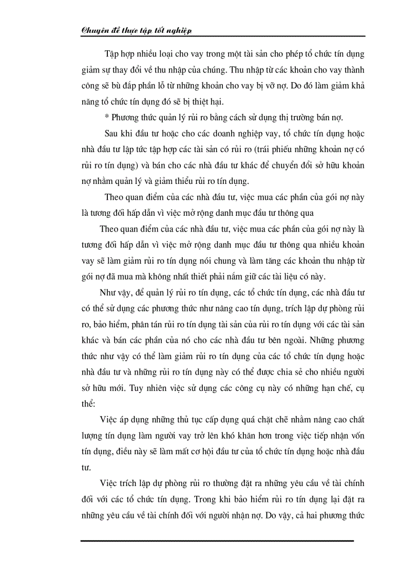 image for page Một số giải pháp hạn chế rủi ro an toàn tín dụng đối với kinh tế ngoài quốc doanh tại Ngân hàng công thương Đống Đa