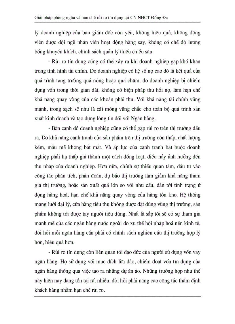 image for page Giải pháp hạn chế rủi ro tín dụng tại Chi nhánh Ngân hàng Công Thương khu vực Đống Đa