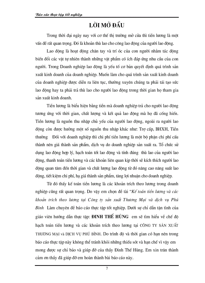 image for page Kế toán tiền lương và các khoản trích theo lương tại Công ty sản xuất Thương Mại và dịch vụ Phú Bình