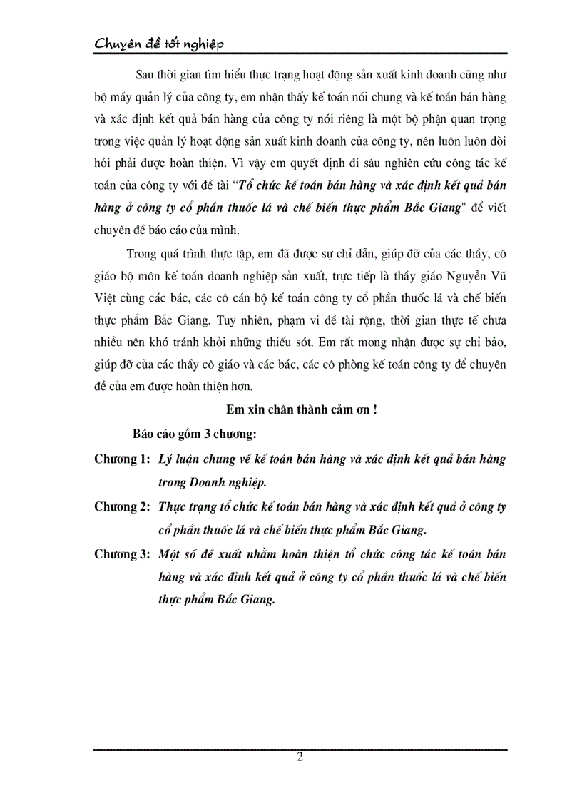 image for page Tổ chức kế toán bán hàng và xác định kết quả bán hàng ở công ty cổ phần thuốc lá và chế biến thực phẩm Bắc Giang