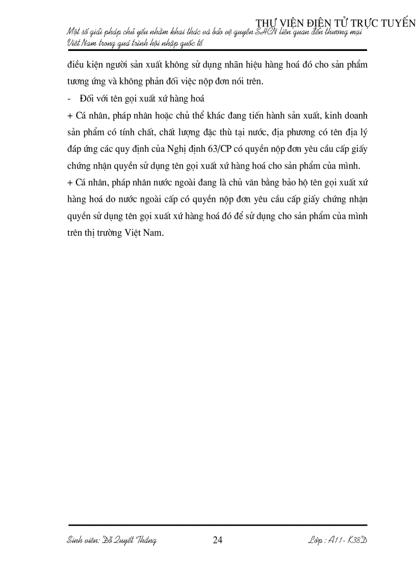 image for page Một số biện pháp chủ yếu nhằm khai thác và bảo vệ quyền SHCN liên quan đến thương mại Việt Nam trong quá trình hội nhập quốc tế