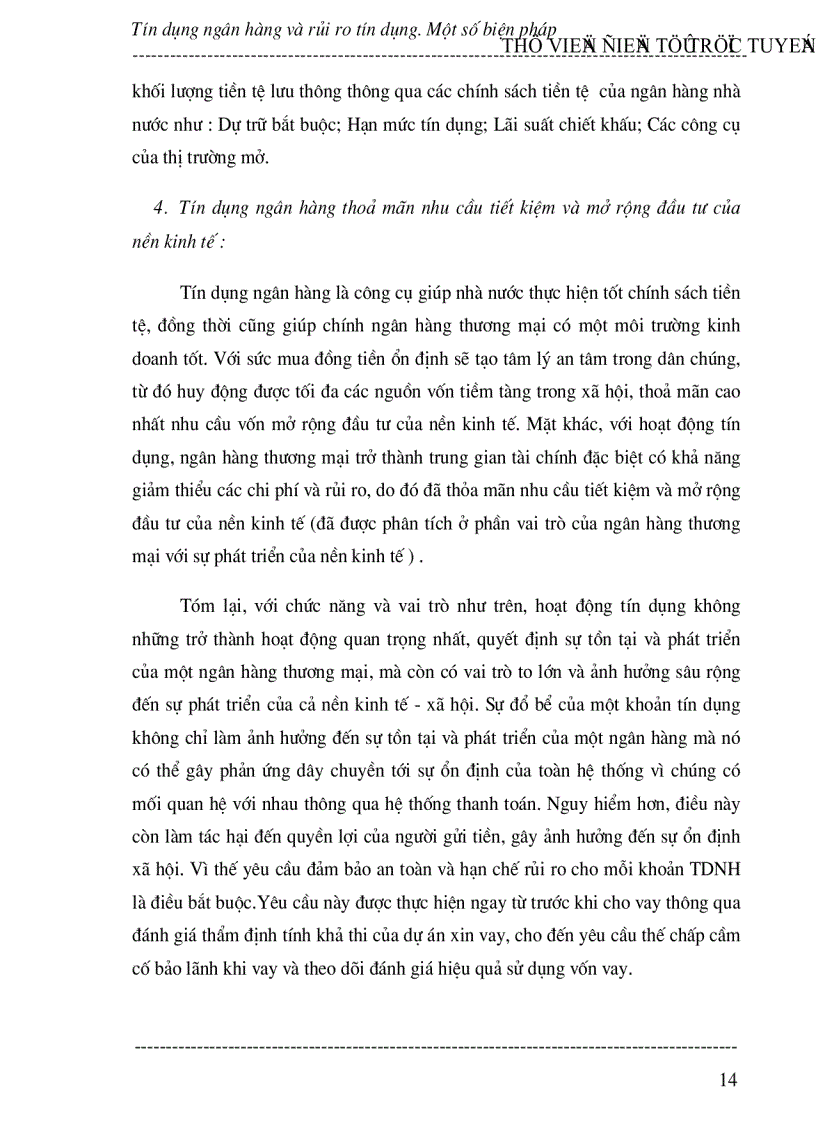 image for page Tín dụng ngân hàng và rủi ro tín dụng Một số biện pháp phòng ngừa và hạn chế rủi ro tín dụng tại chi nhánh Ngân hàng Ngoại thương Hà Nội