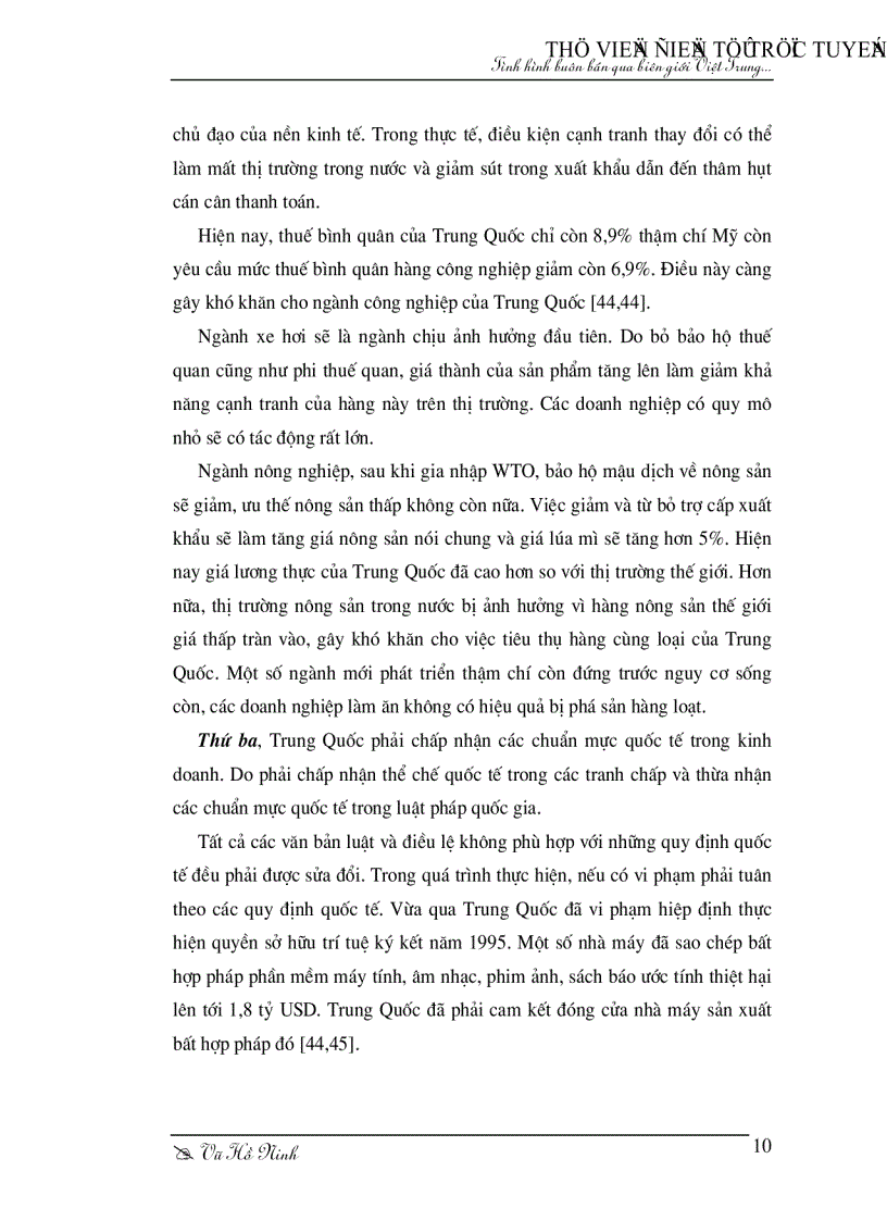 image for page Tình hình buôn bán qua biên giới việt trung trước và sau khi trung quốc gia nhập wto