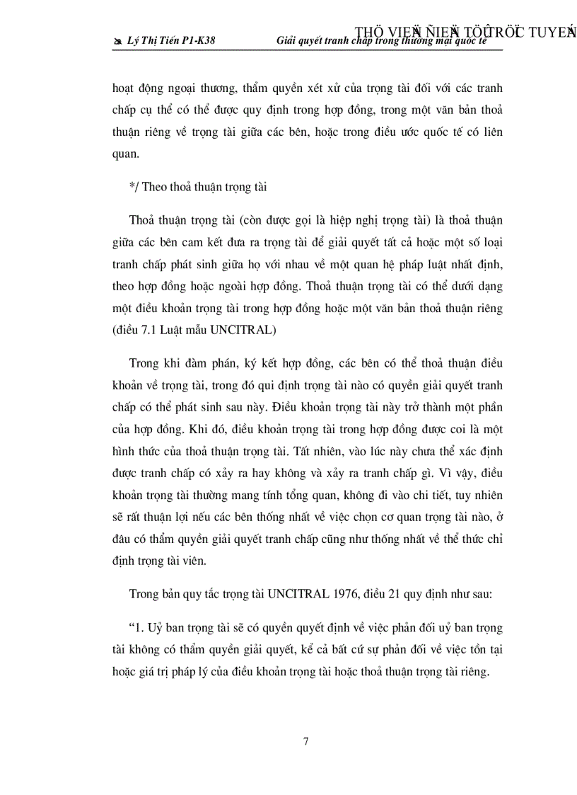 image for page Giải quyết tranh chấp trong thương mại quốc tế giữa các thương nhân bằng phương pháp trọng tài và thực tiễn ở Việt Nam